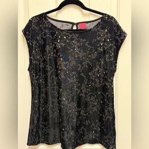 Elegant Black Floral Women's Top